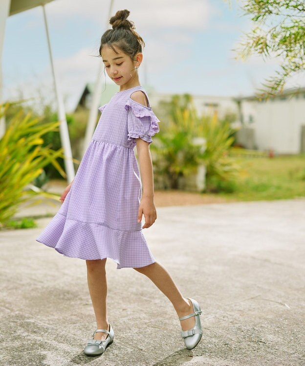 組曲 KIDS 【150-160㎝】ジュエルシー ワンピース ラベンダー系