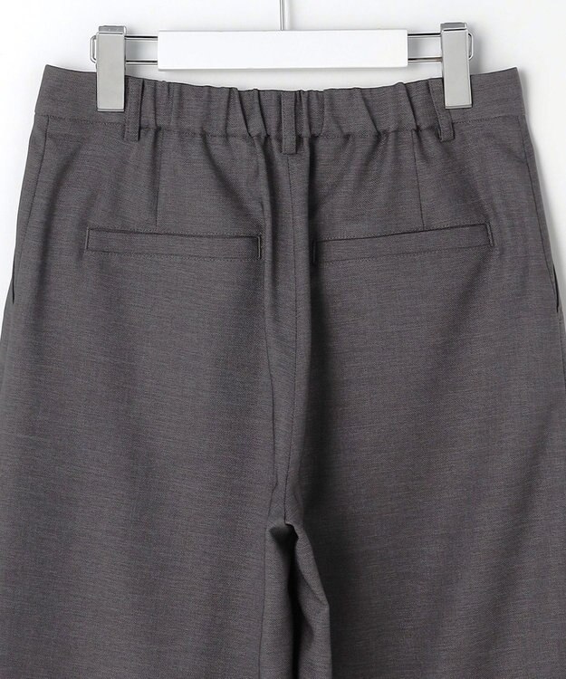 J.PRESS LADIES L FLAXASAオックス ワイド ストレート パンツ チャコール系
