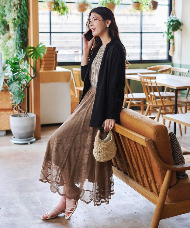 Tiaclasse 【新色追加・UVケア・接触冷感】“やみつき”着ながしロングカットソーカーデ ブラック