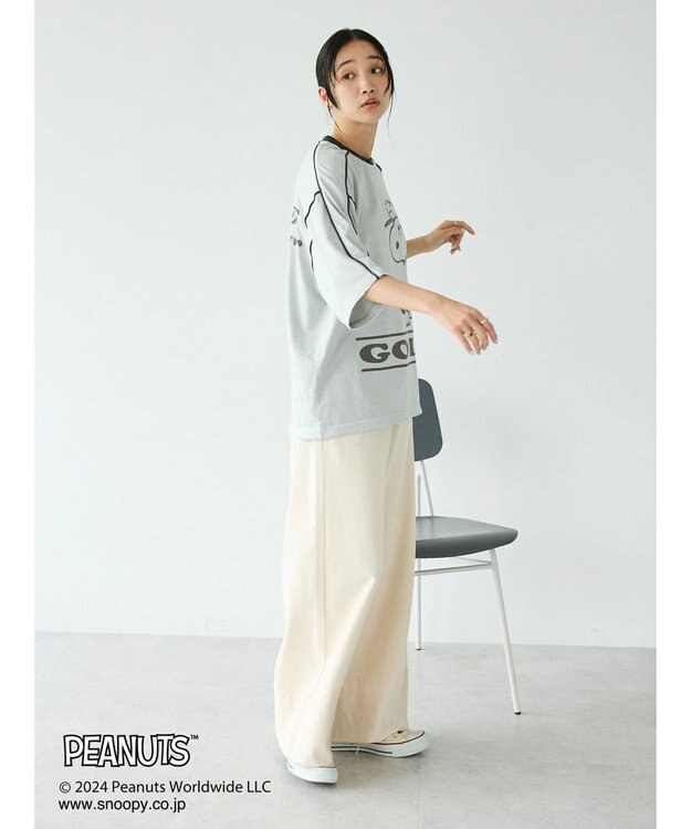 CRAFT STANDARD BOUTIQUE 【ユニセックス】PEANUTS/スヌーピー ゲームシャツTEE Light Gray