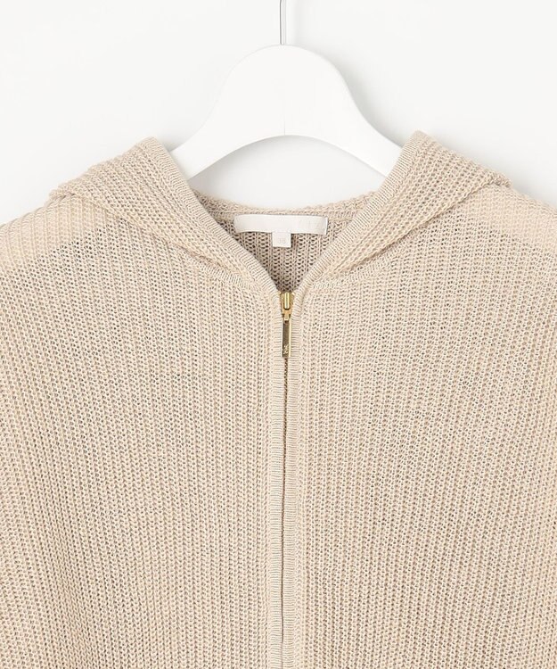 自由区 S 【洗える】リネンミドルゲージフーディ ニット フラックス