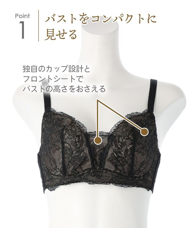 Wing Wing Lesiage 【1000シリーズ】 3/4カップブラ PB1001 ウイング／ワコール ブラック