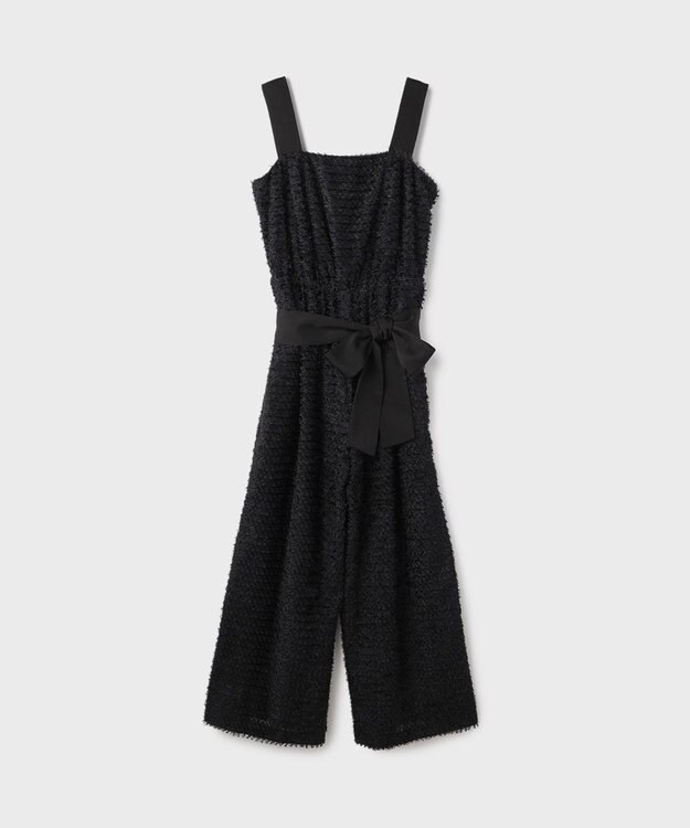 GRACE CONTINENTAL カットジャガードサロペット ブラック