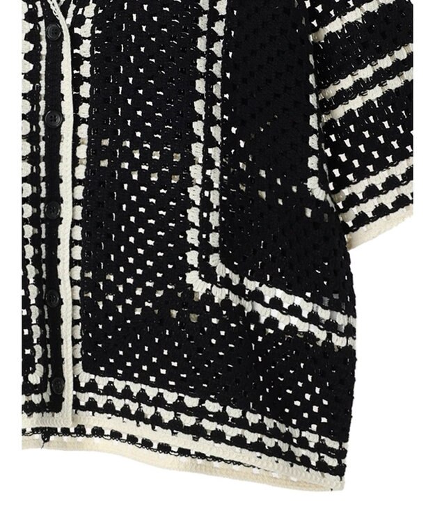 AMERICAN HOLIC クロシェ半袖カーディガン Black