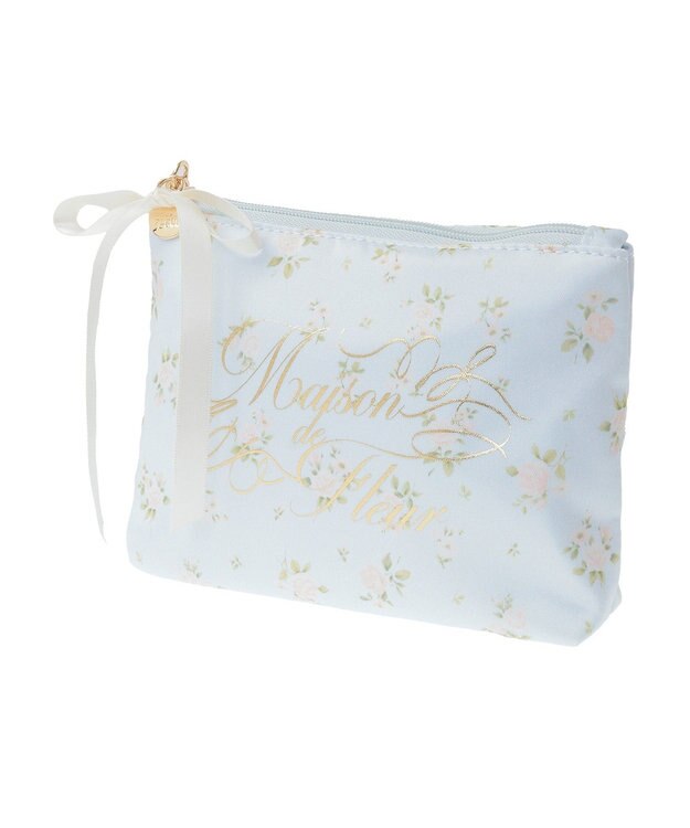 Maison de FLEUR ローズプリントティッシュケース Sax
