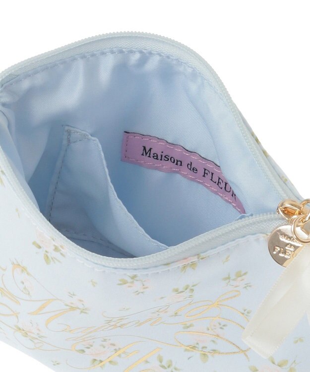 Maison de FLEUR ローズプリントティッシュケース Sax