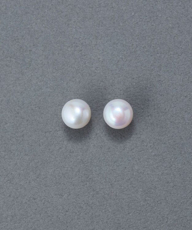 Phoebe 〈金属アレルギー対応〉シェルパール クラシックスタッドピアス 　0.8mmパール ホワイト
