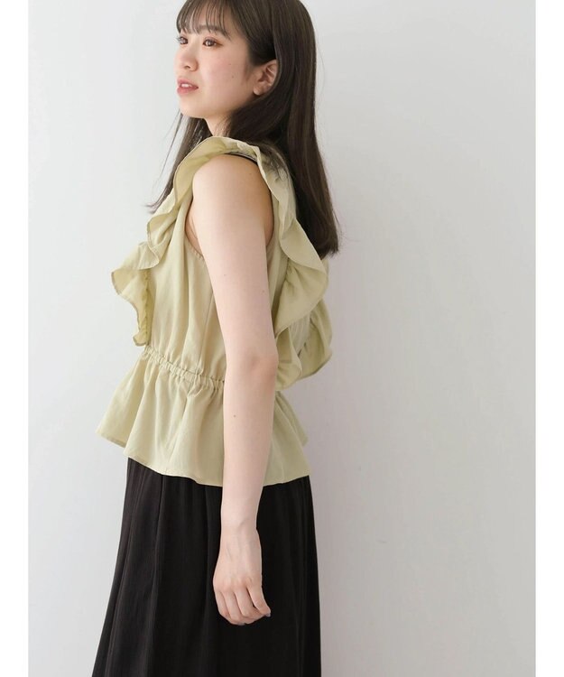 Green Parks ・ＳＵＧＡＲ　ＳＰＯＯＮ　２ｗａｙペプラムブラウス Lime Green