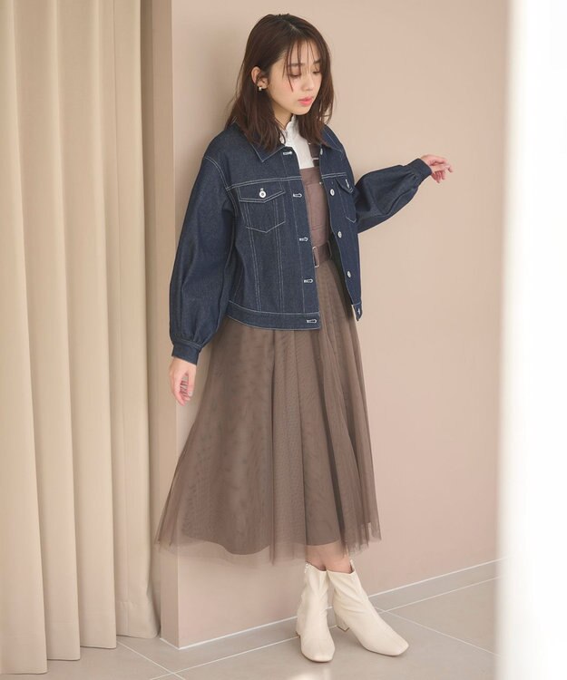 Feroux 【洗える】デニム ジャケット ネイビー系