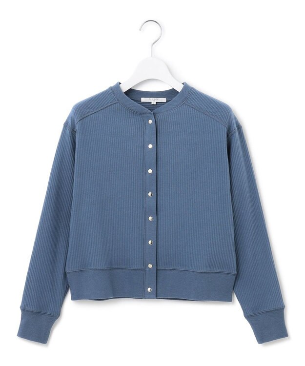 23区 【SLOW/一部店舗限定】ワイドリブジャージー カーディガン ダルブルー系