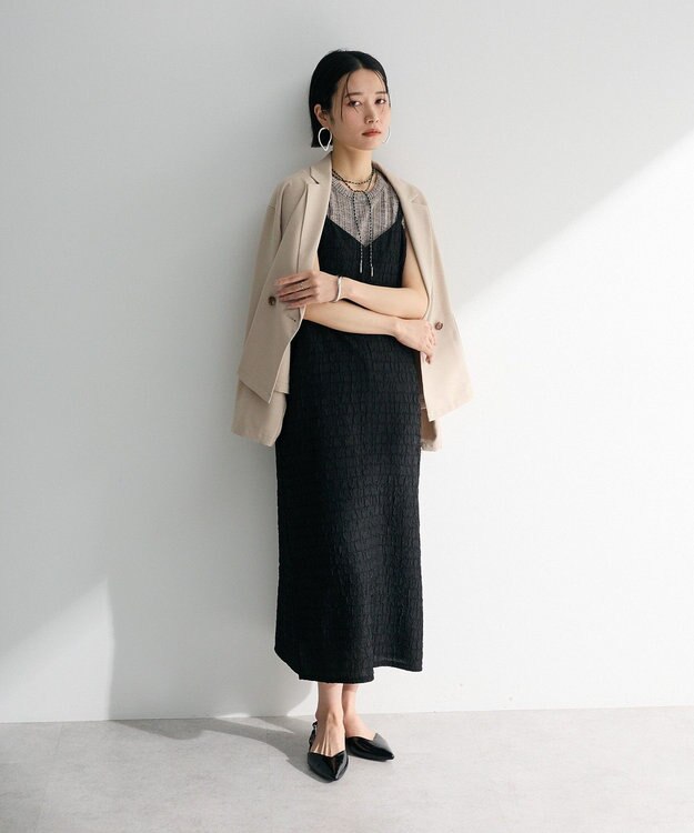 Green Parks 表面感キャミワンピース Black