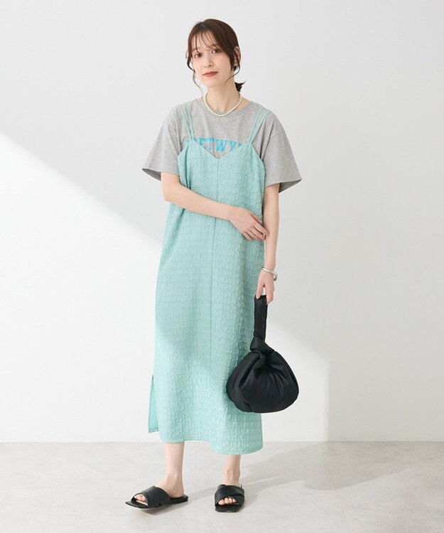 Green Parks 表面感キャミワンピース Light Green