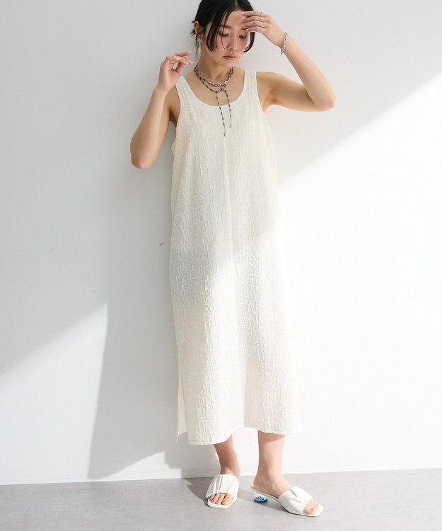 Green Parks 表面感キャミワンピース Ivory