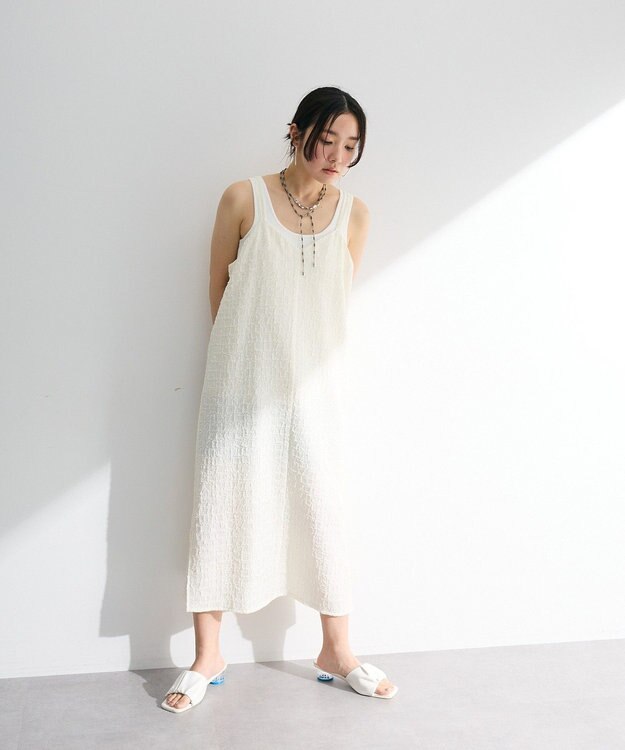Green Parks 表面感キャミワンピース Ivory