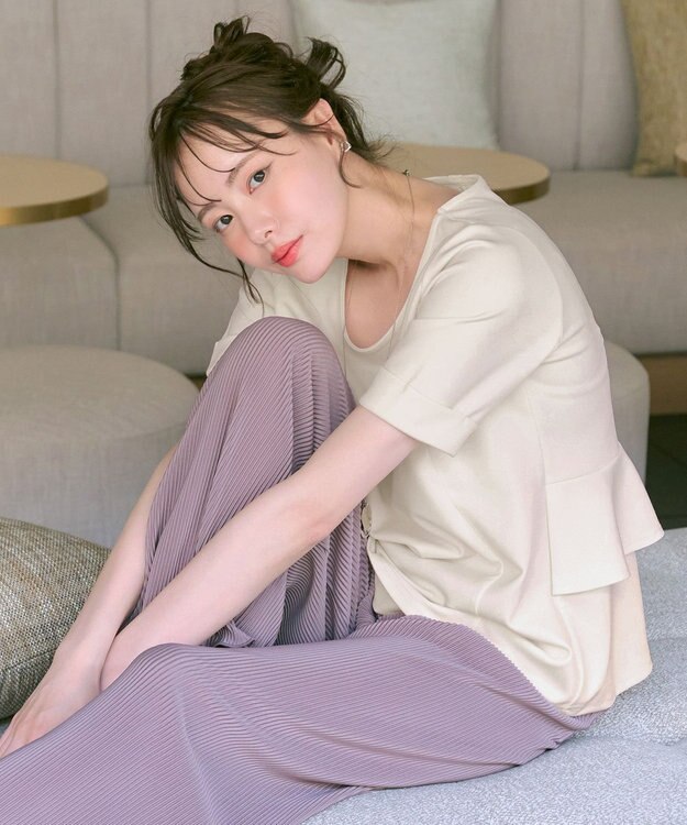 Tiaclasse 【洗える】バックフリルカットソー アイボリー