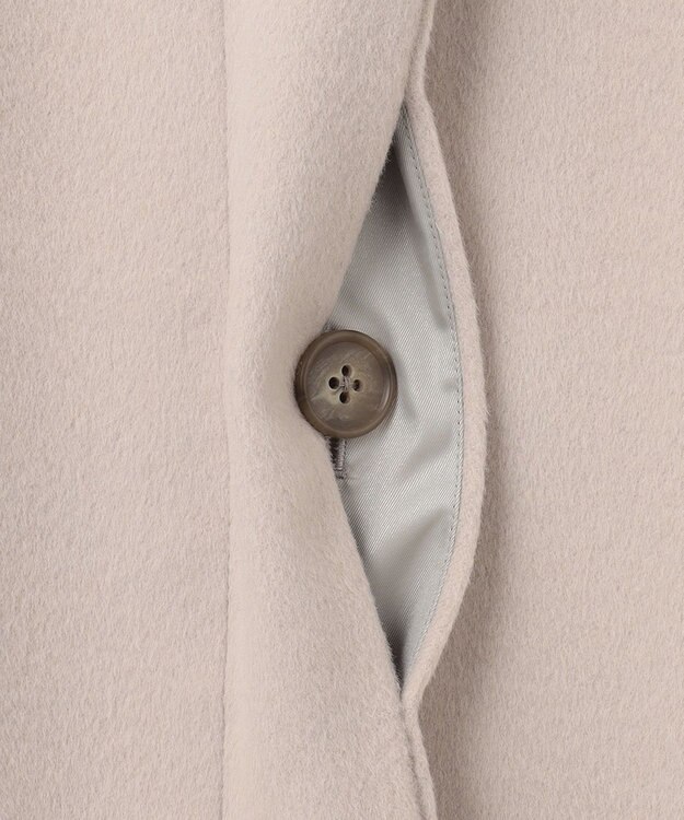 J.PRESS LADIES L アンゴラビーバー ノーカラーコート ベージュ系