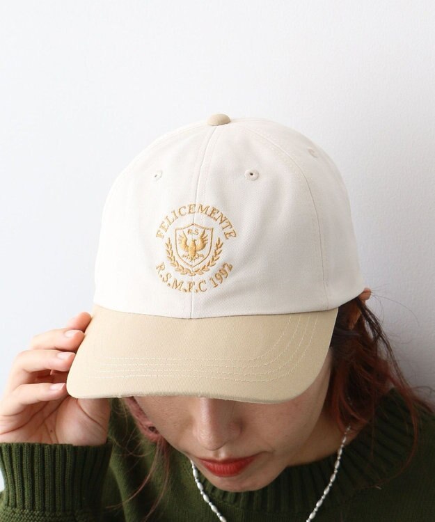 CRAFT STANDARD BOUTIQUE エンブレム刺繍バイカラーキャップ Light Beige