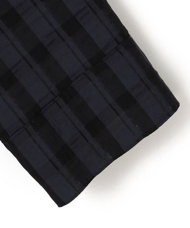 ICB シアーチェックジャカード クロップドジャケット ネイビー×ブラック系