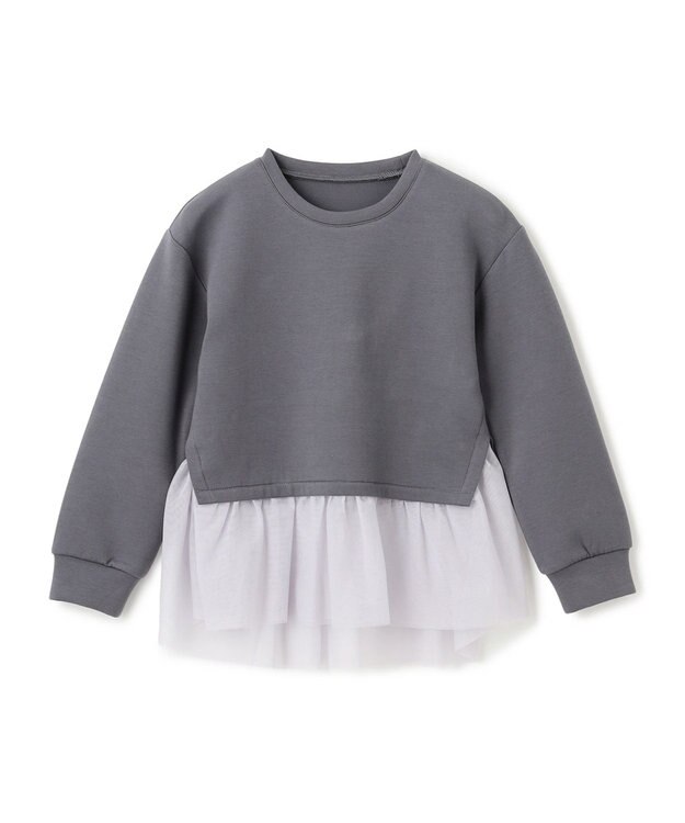 UNFILO 【110-150cm】BEAUTY FORM JERSEY ペプラムスウェット チャコール