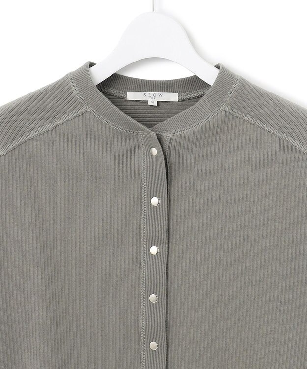 23区 【SLOW/一部店舗限定】ワイドリブジャージー カーディガン モカグレー系