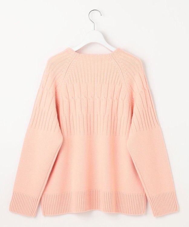 自由区 【洗える】ウールカシミヤブレンドケーブル ニット ピンク