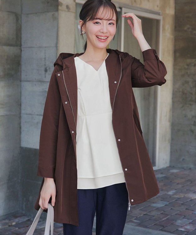 Tiaclasse L 【洗える】レイヤードヘムペプラムブラウス オフホワイト