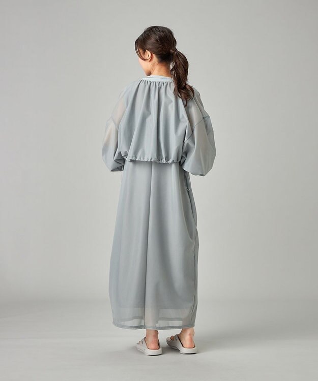 Chacott シアーコクーンワンピース シーグリーン