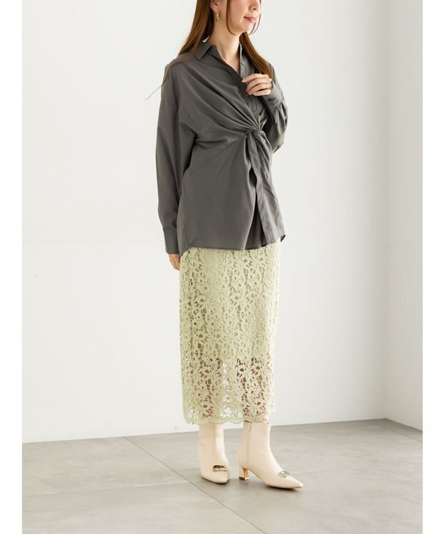 Te chichi ツイストデザインシャツ《2025Autumn catalog vol.2 item》 カーキ