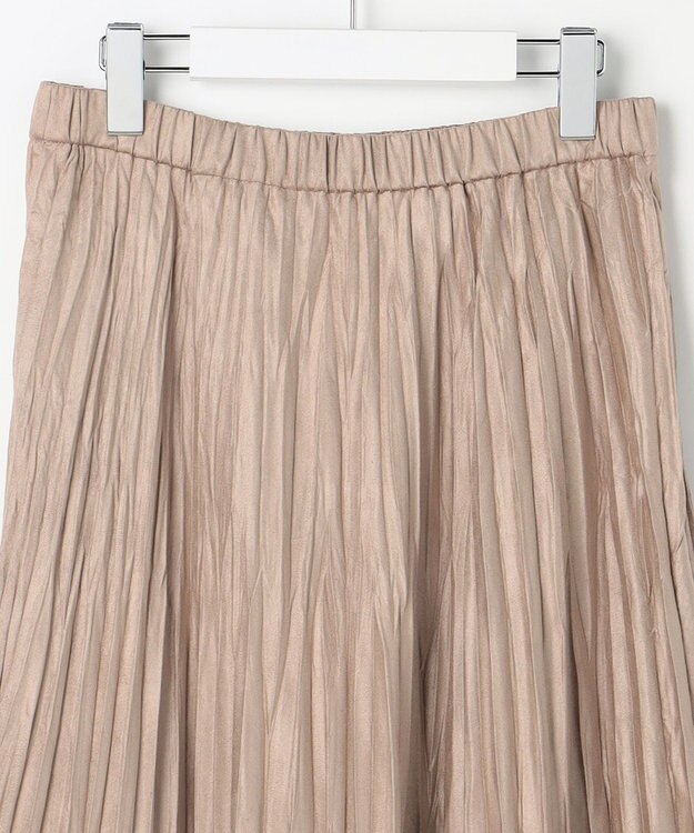 J.PRESS LADIES ライトマイクロスエード プリーツ スカート ベージュ系