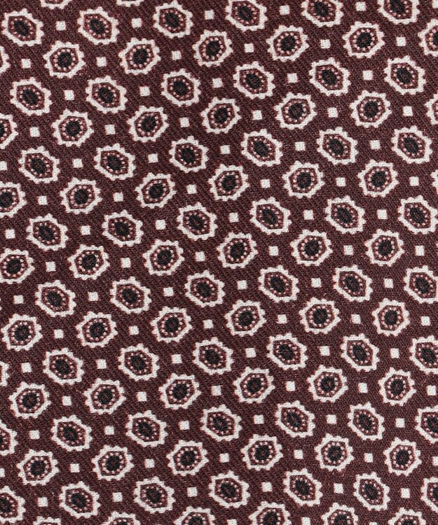 JOSEPH ABBOUD 【キングサイズ・エコ素材】 ヘキサゴンジオメトリックパターン シャツ ワイン系5