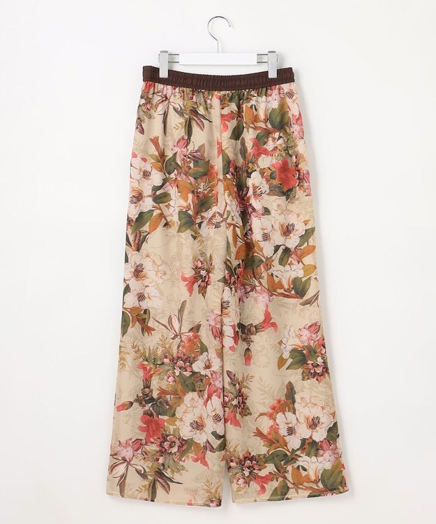 自由区 ボタニカルプリントドロスト パンツ ライトベージュ系