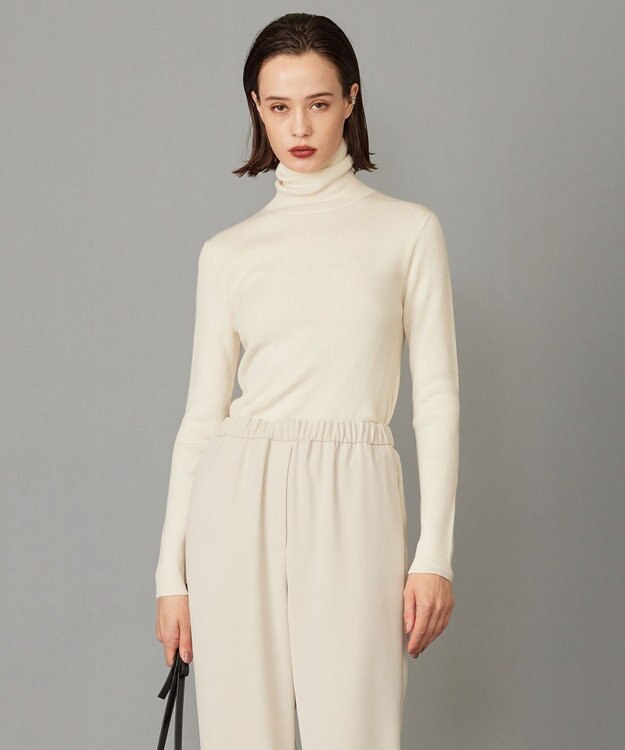 ICB 【新色追加・WEB限定カラーあり】エクストラファインメリノ タートルネックプルオーバー オフホワイト系