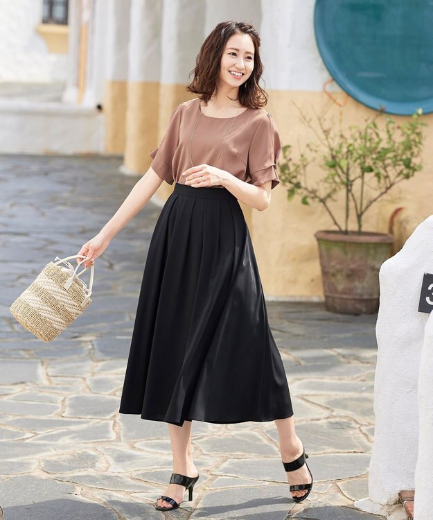 Tiaclasse 【日本製】どんなスタイルにも合わせやすいクリスタルネックレス ゴールド