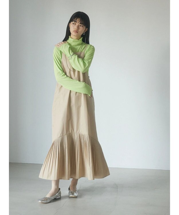 Green Parks ａ．裾プリーツキャミワンピース Beige