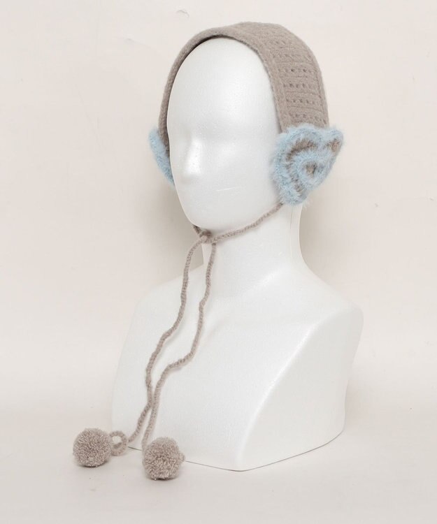 WEGO ハートニットイヤーマフ ライトグレー