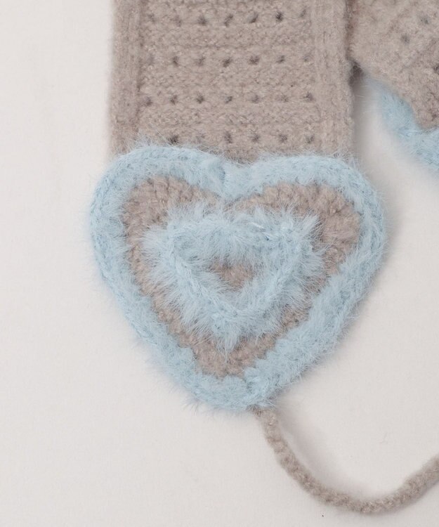 WEGO ハートニットイヤーマフ ライトグレー