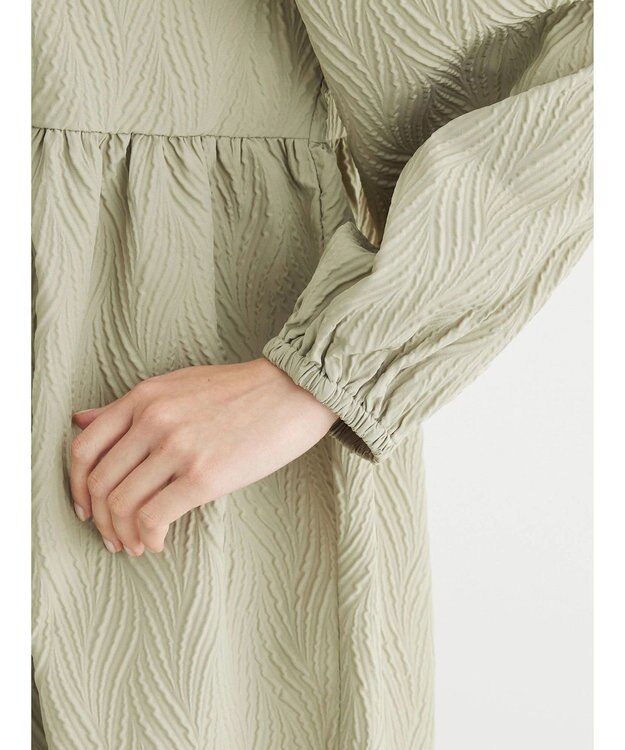 Green Parks ・ＥＬＥＮＣＡＲＥ　ＤＵＥ　フクレジャカードブラウス Gray Beige