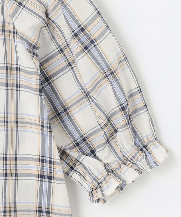 組曲 KIDS 【150-160㎝】プランタンチェック ブラウス ベージュ