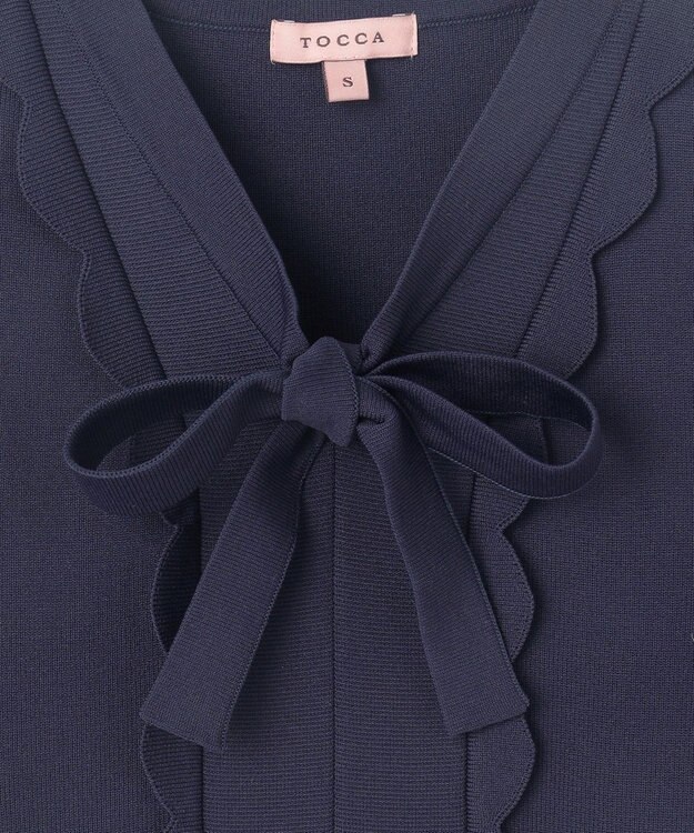 TOCCA 【洗える】BAR RIBBON KNIT DRESS ニットドレス ネイビー系