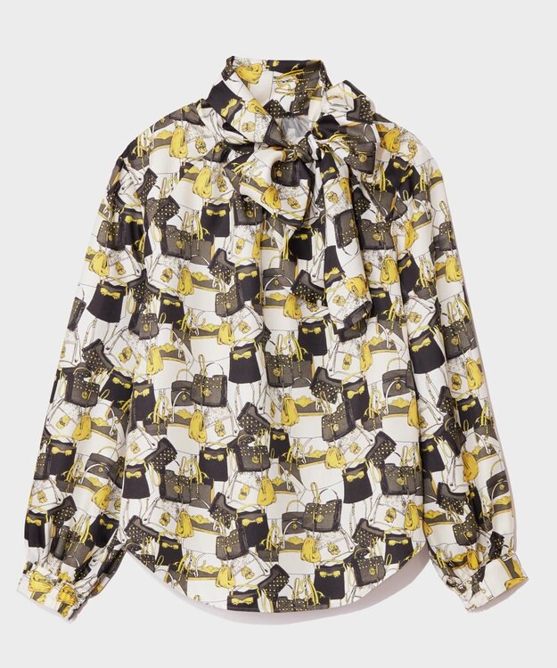 GRACE CONTINENTAL バッグモチーフボウブラウス イエロー