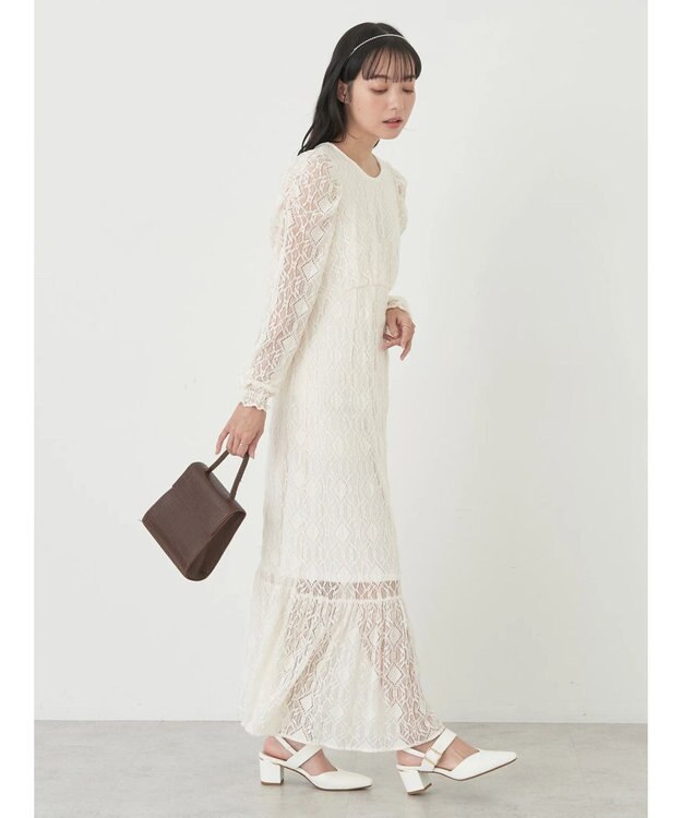 earth music&ecology 総レースワンピース Off White