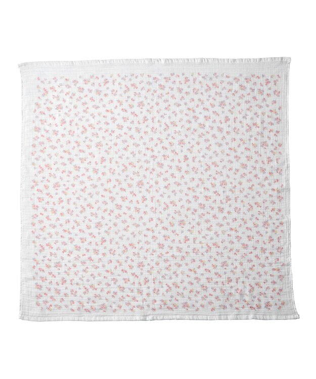 MIKI HOUSE HOT BISCUITS ガーゼバスタオル＆ラトルギフトセット【BOX付き】 白×ピンク