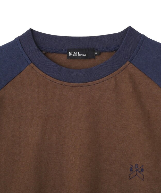 CRAFT STANDARD BOUTIQUE ワンポイント刺繍ラグランロンＴ Brown