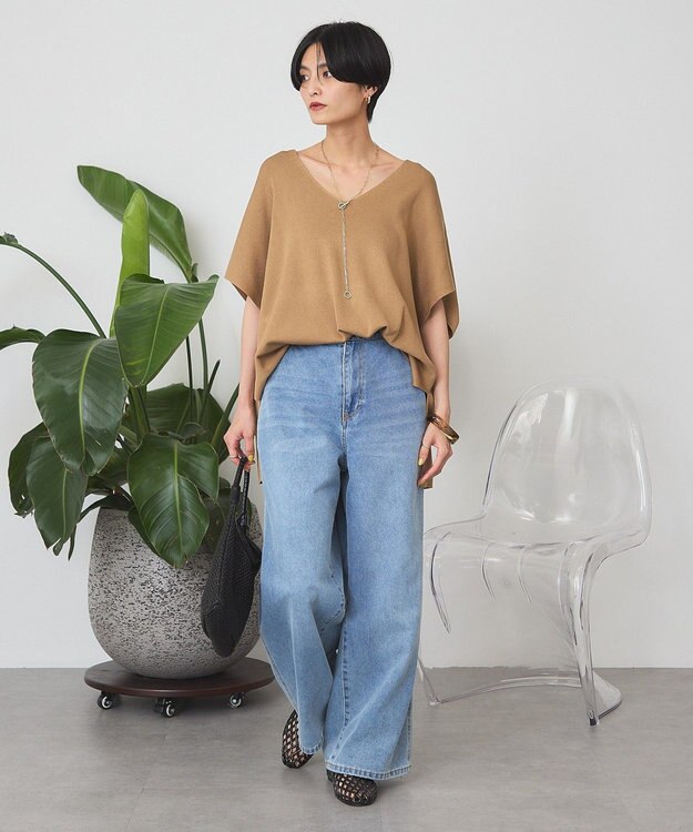AMERICAN HOLIC Vネックニットベスト Camel