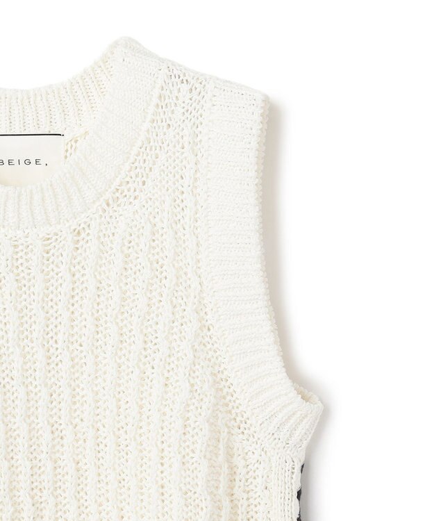 BEIGE， ATACAM / テープヤーン ノースリーブニット Ecru
