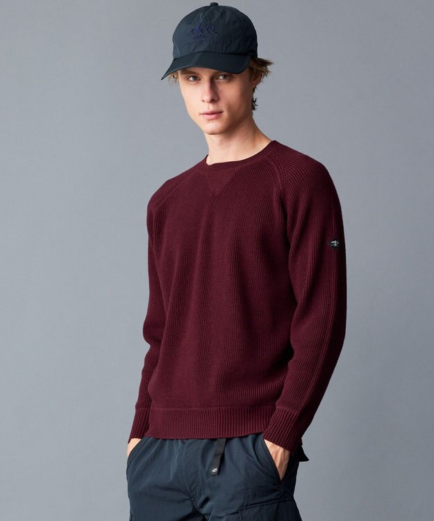 JOSEPH ABBOUD MOUNTAIN 【軽量】バルキーウール　トレーナー ニット ワイン系
