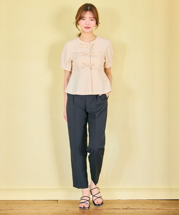 Feroux リボンブラウス ジャケット アイボリー系