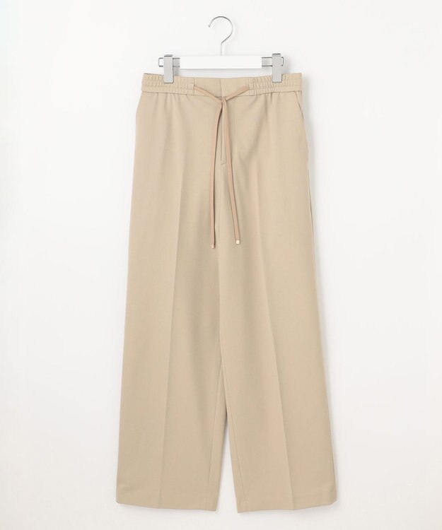 自由区 【洗える】ライトフィールジャージーワイドストレート パンツ ベージュ