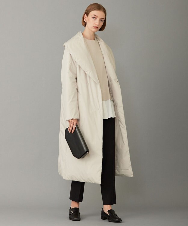 ICB L ADSダウン ショールカラーコート トープ系