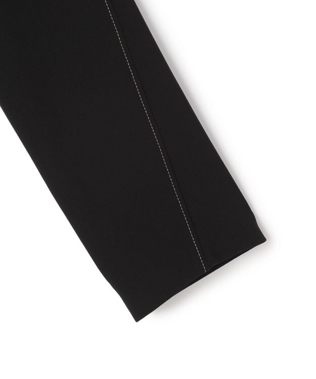 BEIGE， RUE / ドライタッチVネック配色ステッチブラウス Black